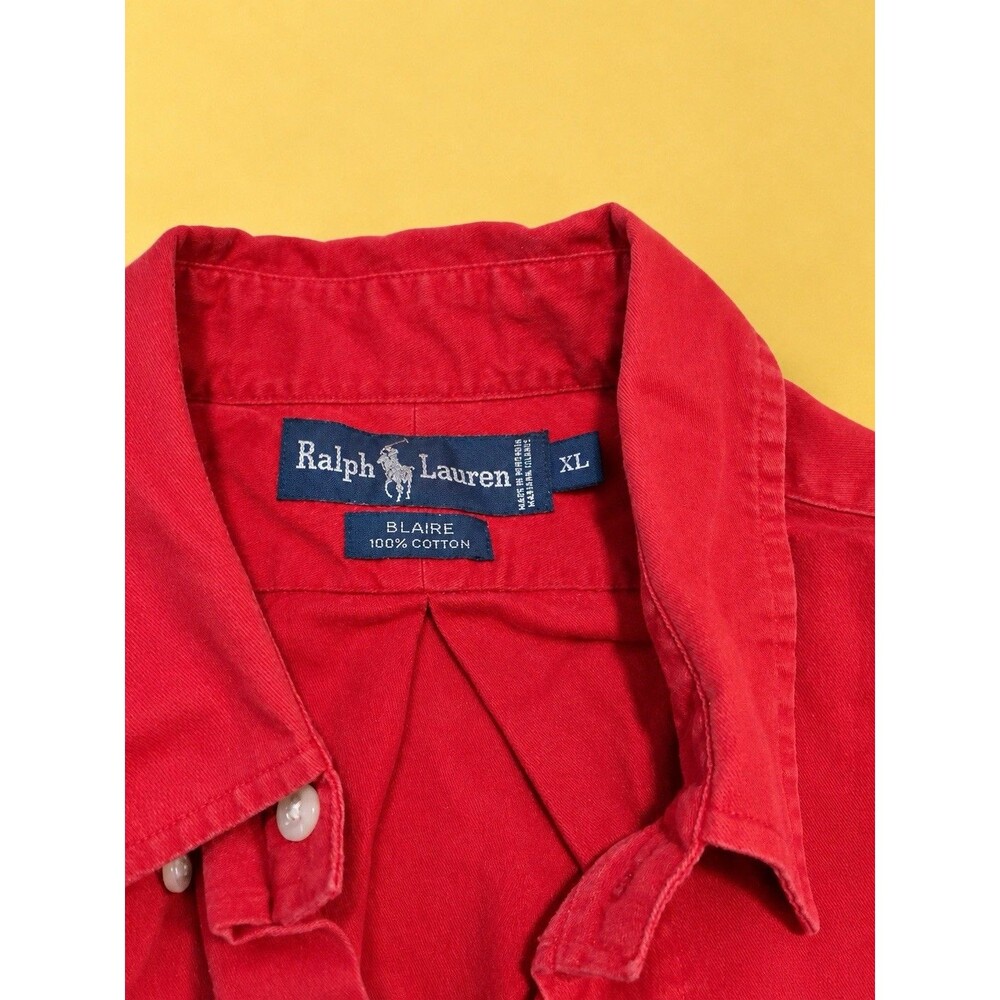 Ralph Lauren Blaire Red Cotton Button Shirt Men’s XL Long Sleeve